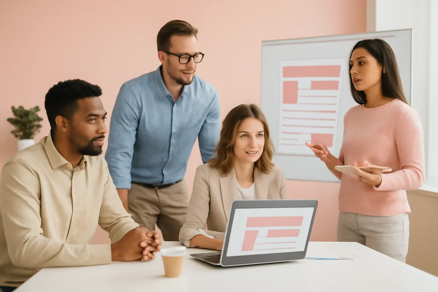 Small Business Web Design strategy meeting with a modern digital marketing team