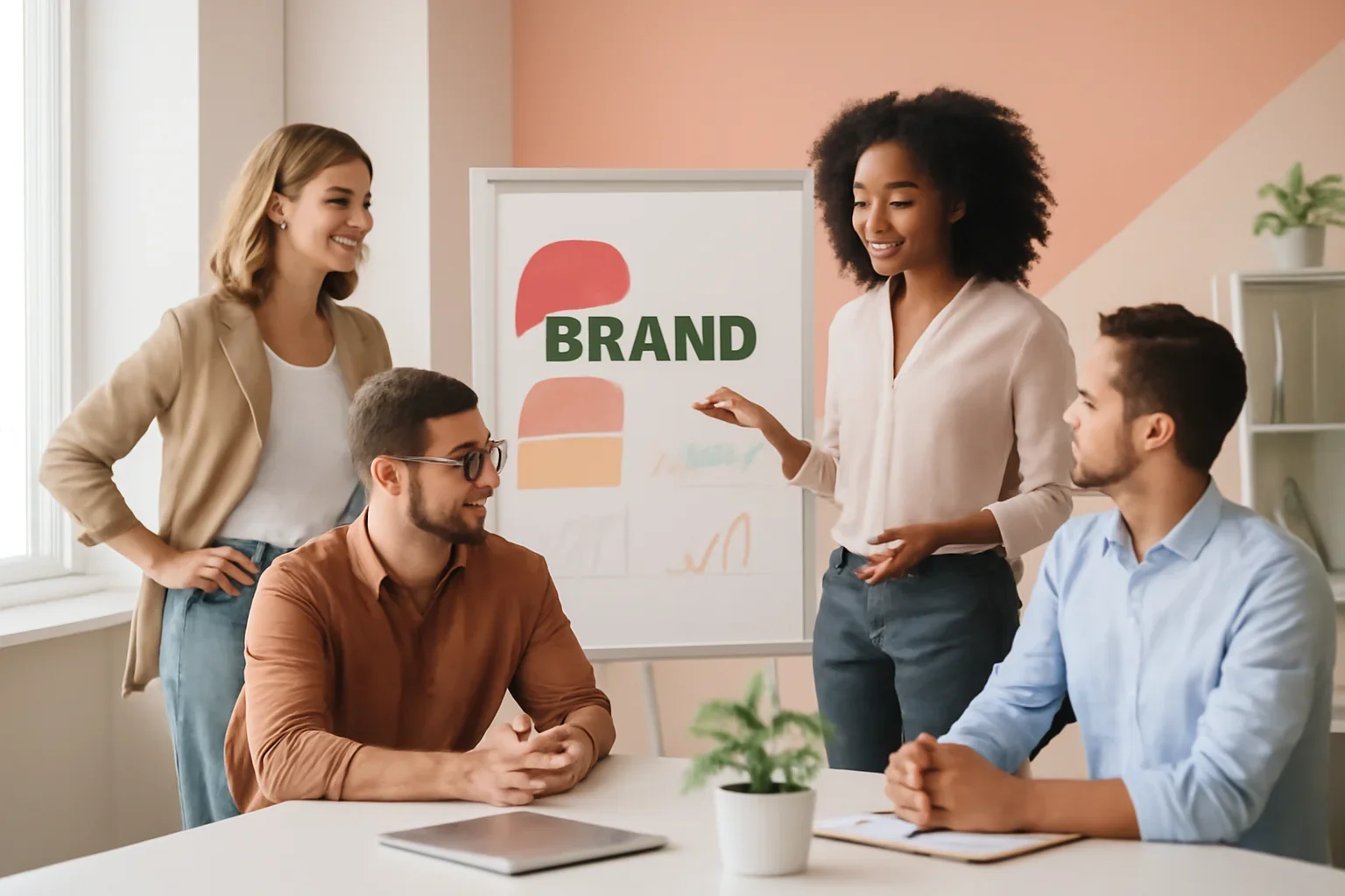 Startups Branding strategy meeting with a modern digital marketing team